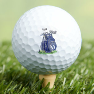 Navy Blaues Anfangsmonogramm Golfball