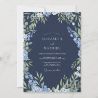 Navy-Blaues Botanisches Umarmungs-Hochzeit