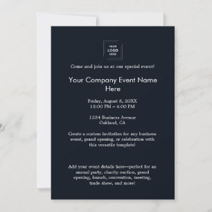 Navy Blaues Corporate Event Branding Design Einladung