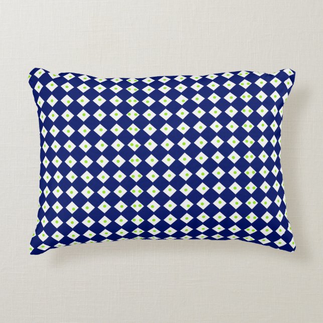 Navy Blaues Diamant-Geometrisches Muster  Dekokissen (Vorderseite)
