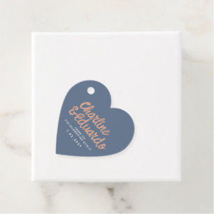Navy-blaues Herz Retro Handschrift Grüne Favor Tag Geschenkanhänger