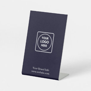 Navy Blaues Logo   Individuelle Unternehmensbeschi Sockelschild