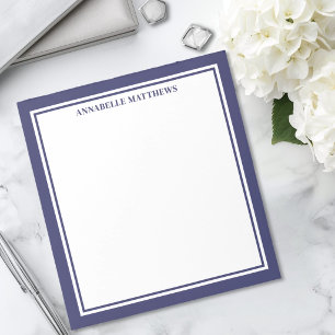 Navy Blaues Minimalistisches Monogramm Notizblock