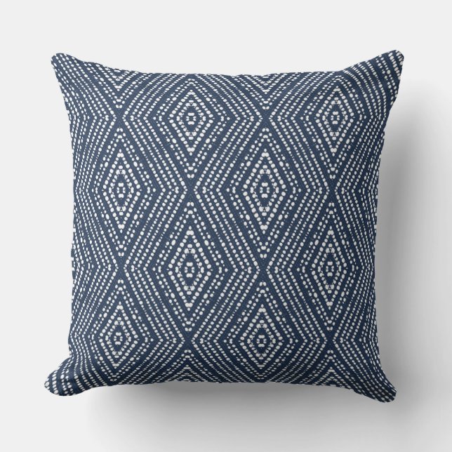 Navy Blaues Modernes Kissen (Vorderseite)