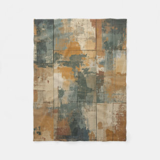 Navy Blaues, verbranntes orangefarbenes, rustikale Fleecedecke