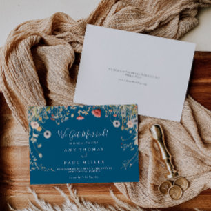 Navy Blissful Boho Wildblume Elopation Ankündigung