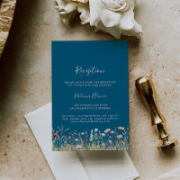 Navy Blissful Boho Wildblume Hochzeitsempfang