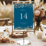 Navy Blissful Colorful Boho Wildflower Wedding<br><div class="desc">This navy blissful colorful boho wildflower wedding table number is perfect for a rustic wedding. The design features pink, purple, blush, yellow, dusty blue, red, burgundy meadow wild flowers assembled in a seamless and delightful floral pattern, evoking natural beauty. This is a double sided table number. Add each table number...</div>