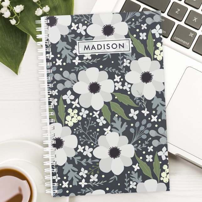 Navy Blooms floral Personalisiert Planer (Von Creator hochgeladen)