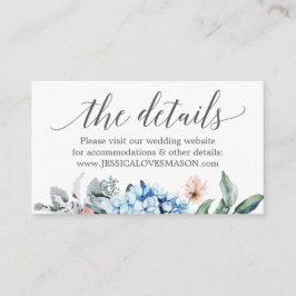 Navy Blooms Hochzeitsseite Einführungskarte Begleitkarte