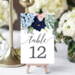 Navy Blooms Tischkarten Hochzeiten von Tischnummer<br><div class="desc">Helfen Sie Ihren Gästen,  mit diesen schönen Tischnummern einfach ihre Tische zu finden. Ändern Sie einfach die Nummer und fügen Sie Ihren Warenkorb hinzu. Drucken Sie so viele Nummern,  wie Sie benötigen!</div>