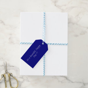 Navy Blue 000080 Color - Custom Message Geschenkanhänger