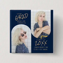 Navy Blue 2 Arted Foto Abschluss Button