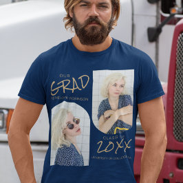 Navy Blue 2 Arted Foto Abschluss T-Shirt