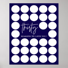 Navy Blue 30 Gründe, warum wir Sie zum Geburtstag Poster