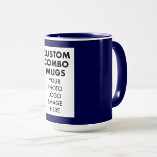 Navy Blue 4:6 Rahmenfoto, Logo großes benutzerdefi Tasse