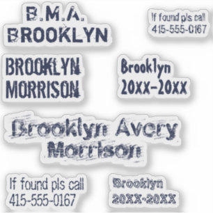 Navy Blue 7 Benutzerdefinierte Texte Name Cool Dec Aufkleber