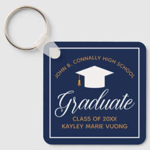 Navy Blue Abschluss Gift Custom Graduate Schlüsselanhänger