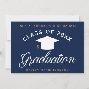Navy Blue Abschluss Moderne Klasse 2023 Graduate Ankündigung