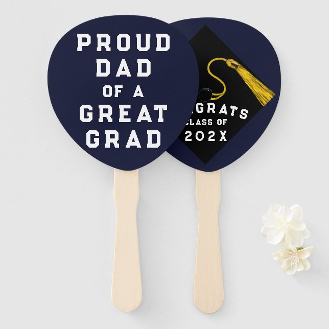 Navy Blue Abschluss Novelty Fächer (Vorne und Hinten)