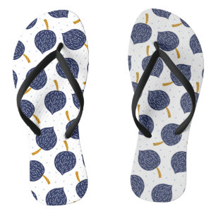 Navy Blue Abstrakt Flying Bomb Fruchtmuster Flip Flops