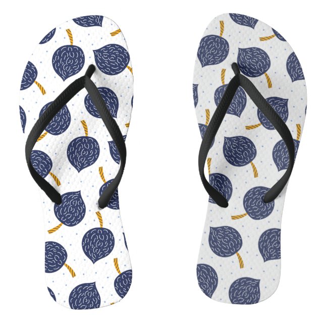 Navy Blue Abstrakt Flying Bomb Fruchtmuster Flip Flops (Fußbett)