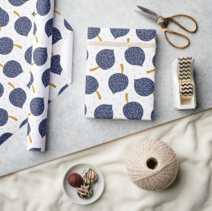 Navy Blue Abstrakt Flying Bomb Fruchtmuster Geschenkpapier