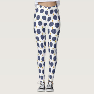 Navy Blue Abstrakt Flying Bomb Fruchtmuster Leggings