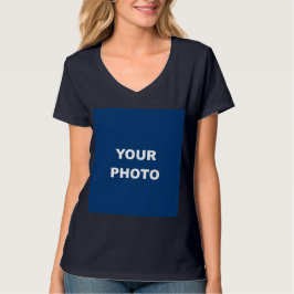 Navy Blue Add Your Image Foto Picture Logo T-Shirt