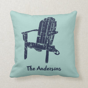 Navy Blue Adirondack Lehrstuhl Personalisiert Kissen