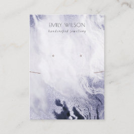 Navy Blue Agate Marble Necklace Earring Display Visitenkarte