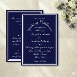 Navy Blue All in one Email Website UAWG Wedding Einladung