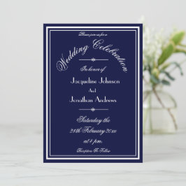 Navy Blue All in one Email Website UAWG Wedding Einladung