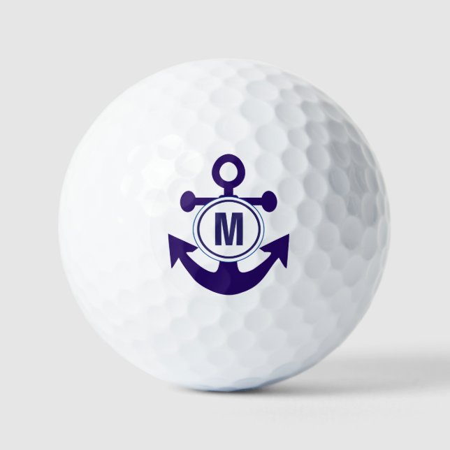 Navy Blue Anchor hinzufügen Ihren Namen Golf Balls Golfball (Vorderseite)