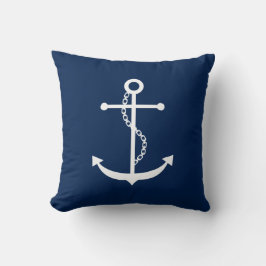 Navy Blue Anchor Kissen