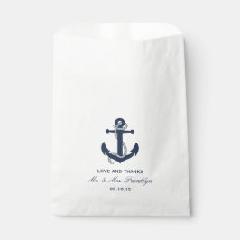 Navy Blue Anchor Nautical Beach Hochzeitsnacht Geschenktütchen