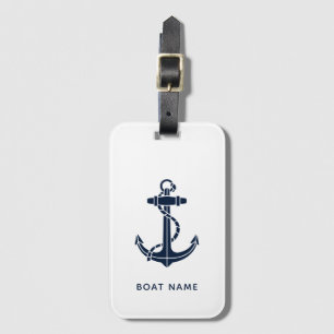 Navy Blue Anchor Nautical Custom Family Cruise Gepäckanhänger