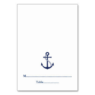 Navy Blue Anchor Nautical Wedding Platzkarten Tischnummer