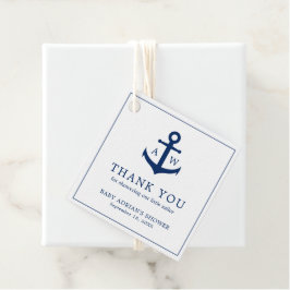 Navy Blue Anchor Niedlich Boy Nautical Baby Dusche Geschenkanhänger