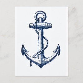 Navy Blue Anchor Postkarte