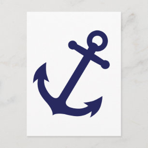 Navy Blue Anchor Postkarte