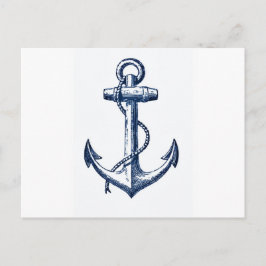 Navy Blue Anchor Postkarte