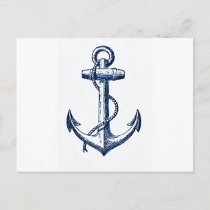 Navy Blue Anchor Postkarte