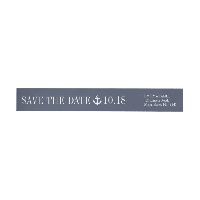 Navy Blue Anchor Save the Date am Meer (Person)