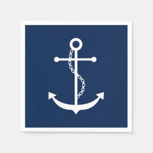Navy Blue Anchor Serviette