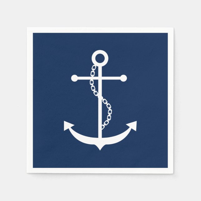 Navy Blue Anchor Serviette (Vorderseite)