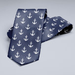 Navy Blue Anchors Pattern Krawatte<br><div class="desc">Stilvolles nautisches Design für lässige Tage im Büro oder ein Wochenende am Strand.</div>