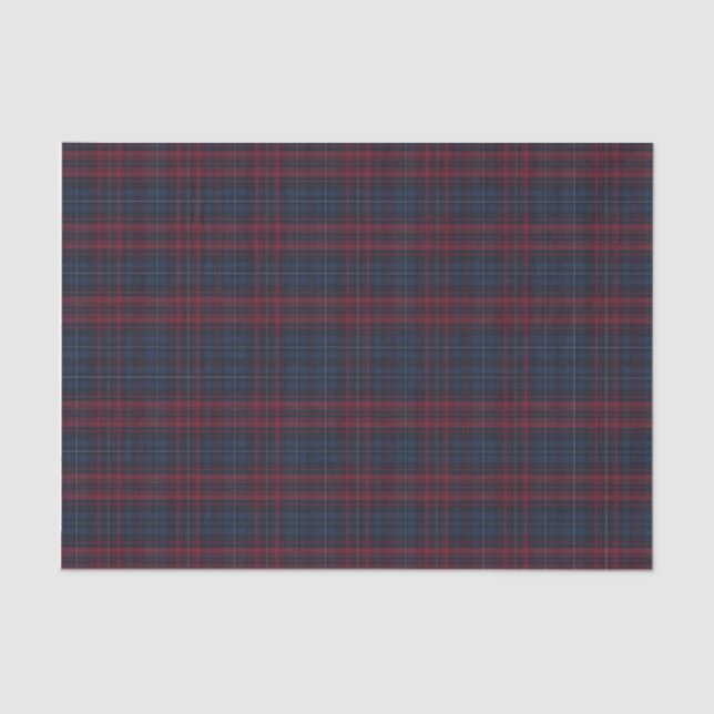 Navy Blue and Burgundy Plaid Tissue Paper Seidenpapier (Vorderseite)