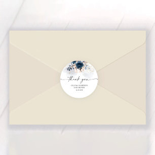 Navy Blue and Dusty Rose Baby Dusche Runder Aufkleber