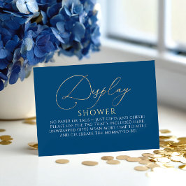 Navy Blue and Gold Baby Shower - Display Shower Begleitkarte